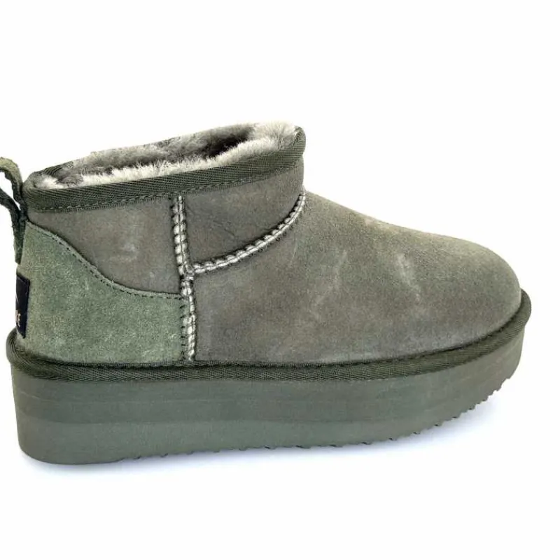 Montagne|Fourrure<sweet heritage Bottines Fourrées Patineuse Daim Vert