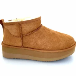 Montagne|Fourrure<sweet heritage Bottines Fourrées Patineuse Daim Camel