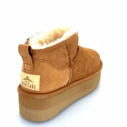 Montagne|Fourrure<sweet heritage Bottines Fourrées Patineuse Daim Camel