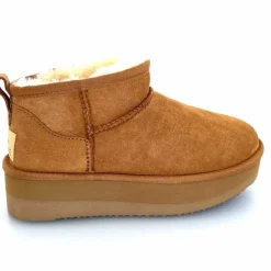 Montagne|Fourrure<sweet heritage Bottines Fourrées Patineuse Daim Camel