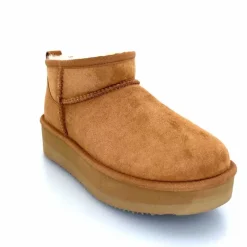 Montagne|Fourrure<sweet heritage Bottines Fourrées Patineuse Daim Camel