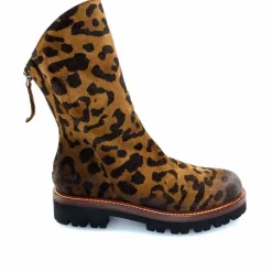 Rock|Animalier<Ivoire0156 Bottines Ivoire 3270 Carrie Daim Imprimé Léo Marron