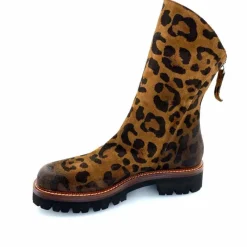 Rock|Animalier<Ivoire0156 Bottines Ivoire 3270 Carrie Daim Imprimé Léo Marron