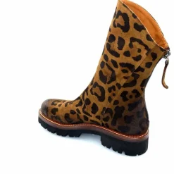 Rock|Animalier<Ivoire0156 Bottines Ivoire 3270 Carrie Daim Imprimé Léo Marron