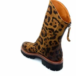 Rock|Animalier<Ivoire0156 Bottines Ivoire 3270 Carrie Daim Imprimé Léo Marron