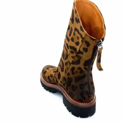 Rock|Animalier<Ivoire0156 Bottines Ivoire 3270 Carrie Daim Imprimé Léo Marron