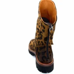 Rock|Animalier<Ivoire0156 Bottines Ivoire 3270 Carrie Daim Imprimé Léo Marron