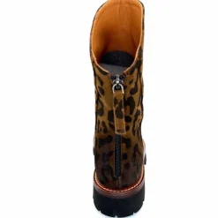 Rock|Animalier<Ivoire0156 Bottines Ivoire 3270 Carrie Daim Imprimé Léo Marron
