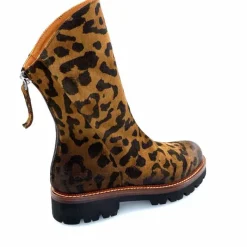 Rock|Animalier<Ivoire0156 Bottines Ivoire 3270 Carrie Daim Imprimé Léo Marron