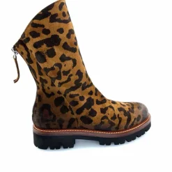 Rock|Animalier<Ivoire0156 Bottines Ivoire 3270 Carrie Daim Imprimé Léo Marron