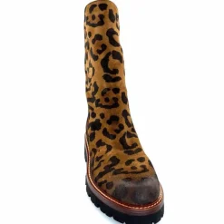Rock|Animalier<Ivoire0156 Bottines Ivoire 3270 Carrie Daim Imprimé Léo Marron