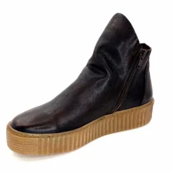 Compensées & Plateformes|Bottines<follia dolce Bottines Ivoire 411 Cuir Foncé Marron