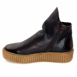 Compensées & Plateformes|Bottines<follia dolce Bottines Ivoire 411 Cuir Foncé Marron