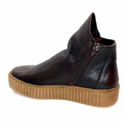 Compensées & Plateformes|Bottines<follia dolce Bottines Ivoire 411 Cuir Foncé Marron