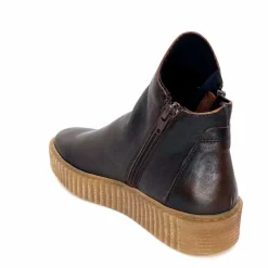 Compensées & Plateformes|Bottines<follia dolce Bottines Ivoire 411 Cuir Foncé Marron