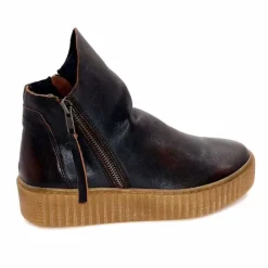 Compensées & Plateformes|Bottines<follia dolce Bottines Ivoire 411 Cuir Foncé Marron