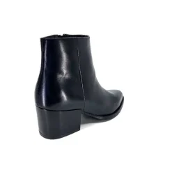 Elégant|Basic<Ivoire0104a Bottines Ivoire 46105 Cuir Noir