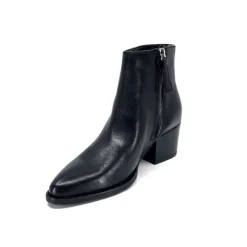 Elégant|Basic<Ivoire0104a Bottines Ivoire 46105 Cuir Noir