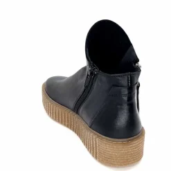 Compensées & Plateformes|Bottines<follia dolce Bottines Ivoire 411 Cuir Noir