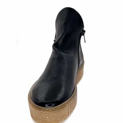 Compensées & Plateformes|Bottines<follia dolce Bottines Ivoire 411 Cuir Noir