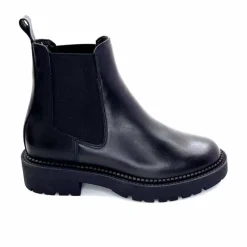 Bottines<Ivoire0235a Bottines Ivoire 124-25830 Cuir Noir