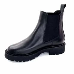 Bottines<Ivoire0235a Bottines Ivoire 124-25830 Cuir Noir