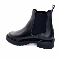 Bottines<Ivoire0235a Bottines Ivoire 124-25830 Cuir Noir