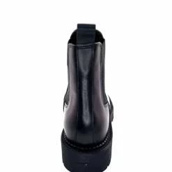 Bottines<Ivoire0235a Bottines Ivoire 124-25830 Cuir Noir