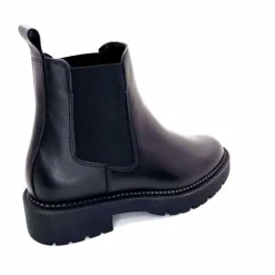 Bottines<Ivoire0235a Bottines Ivoire 124-25830 Cuir Noir