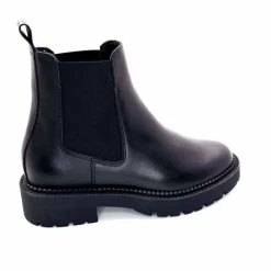 Bottines<Ivoire0235a Bottines Ivoire 124-25830 Cuir Noir