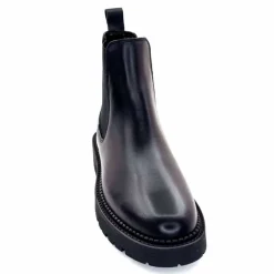 Bottines<Ivoire0235a Bottines Ivoire 124-25830 Cuir Noir