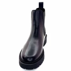 Bottines<Ivoire0235a Bottines Ivoire 124-25830 Cuir Noir