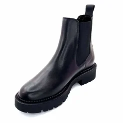 Bottines<Ivoire0235a Bottines Ivoire 124-25830 Cuir Noir