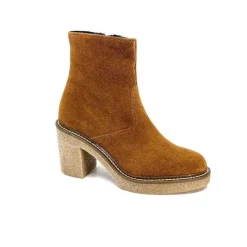 Bottines<Ivoire0104a Bottines Ivoire 52245 Daim Cognac