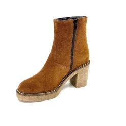 Bottines<Ivoire0104a Bottines Ivoire 52245 Daim Cognac