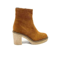 Bottines<Ivoire0104a Bottines Ivoire 52245 Daim Cognac