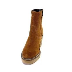 Bottines<Ivoire0104a Bottines Ivoire 52245 Daim Cognac