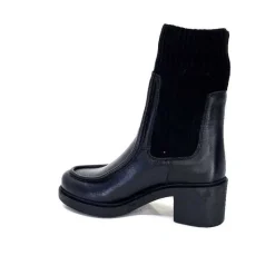 Rock|Bottines<398-ivoire Bottines Ivoire 6131 Livv Cuir Noir