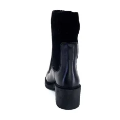 Rock|Bottines<398-ivoire Bottines Ivoire 6131 Livv Cuir Noir