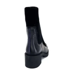 Rock|Bottines<398-ivoire Bottines Ivoire 6131 Livv Cuir Noir