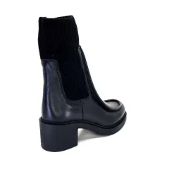 Rock|Bottines<398-ivoire Bottines Ivoire 6131 Livv Cuir Noir