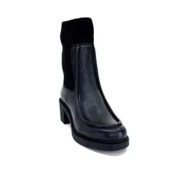 Rock|Bottines<398-ivoire Bottines Ivoire 6131 Livv Cuir Noir