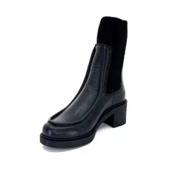 Rock|Bottines<398-ivoire Bottines Ivoire 6131 Livv Cuir Noir