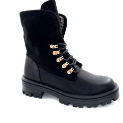 Montagne|Fourrure<svetonio - h.l calzature srl Bottines Ivoire Qbm229108-28 Cuir &amp; Daim Noir