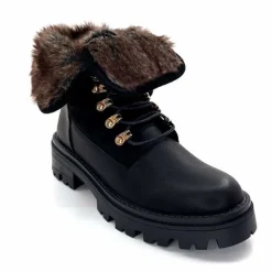 Montagne|Fourrure<svetonio - h.l calzature srl Bottines Ivoire Qbm229108-28 Cuir &amp; Daim Noir