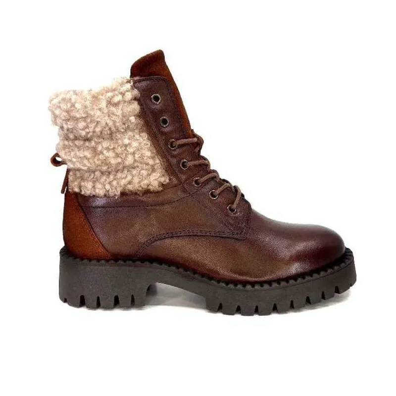 Montagne|Bottines<Ivoire0460a Bottines Ivoire Viyan Cuir Marron