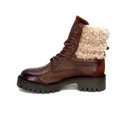 Montagne|Bottines<Ivoire0460a Bottines Ivoire Viyan Cuir Marron