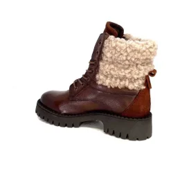 Montagne|Bottines<Ivoire0460a Bottines Ivoire Viyan Cuir Marron