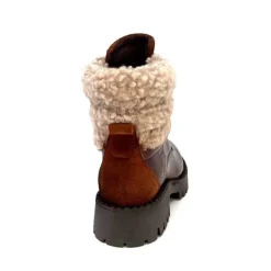 Montagne|Bottines<Ivoire0460a Bottines Ivoire Viyan Cuir Marron