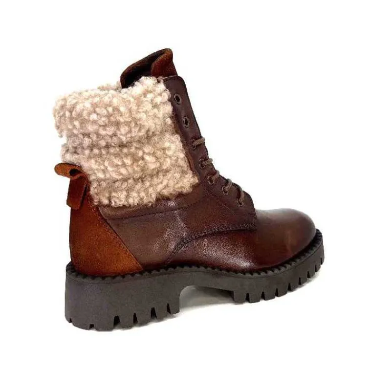 Montagne|Bottines<Ivoire0460a Bottines Ivoire Viyan Cuir Marron